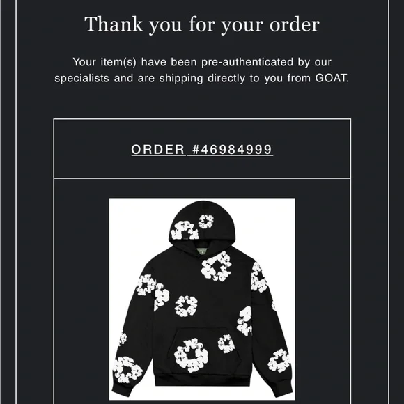DENIM TEAR HOODIE SZM WITH Receipt to to prove it’s authentic
